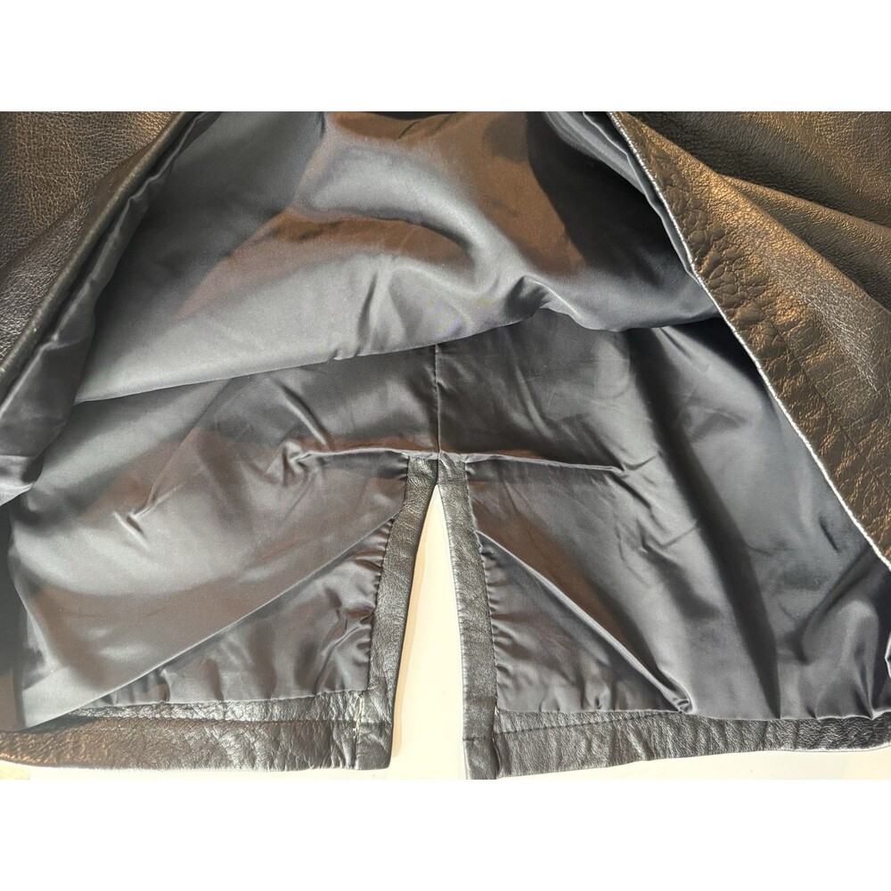 VTG 80’s Wilsons Leather Mini Skirt Womens 12 Black Goth Grunge Moto Punk Biker - Picture 11 of 11